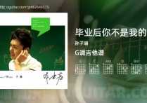 毕业后你不是我的吉他谱,孙子涵歌曲,G调指弹简谱,4张教学六线谱