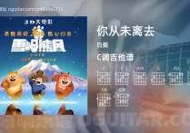 你从未离去吉他谱,白挺歌曲,C调高清图,3张六线原版简谱