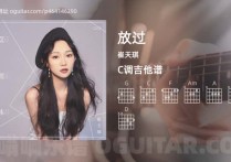 放过吉他谱,崔天琪歌曲,C调高清图,3张六线原版简谱