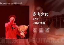 多肉少女吉他谱,刘大壮歌曲,C调高清图,1张六线原版简谱