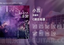 小丑吉他谱,刘德华歌曲,C调指弹简谱,4张教学六线谱