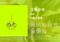 不悔少年吉他谱,高进歌曲,G调高清图,4张六线原版简谱