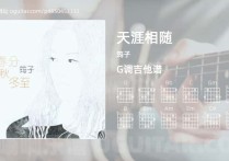 天涯相随吉他谱,筠子歌曲,G调高清图,4张六线原版简谱