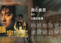 用心良苦吉他谱,张宇歌曲,G调指弹简谱,4张教学六线谱