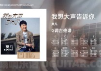 我想大声告诉你吉他谱,樊凡歌曲,G调高清图,4张六线原版简谱