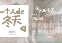 一个人的冬天吉他谱,陈楚生歌曲,C调指弹简谱,6张教学六线谱