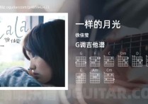 一样的月光吉他谱,徐佳莹歌曲,G调高清图,3张六线原版简谱