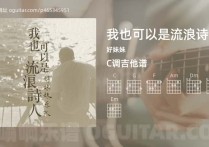 我也可以是流浪诗人吉他谱,好妹妹歌曲,C调高清图,3张六线原版简谱