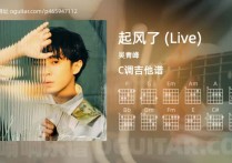 起风了吉他谱,吴青峰歌曲,C调指弹简谱,4张教学六线谱【Live版】