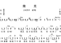 烛光吉他谱,原版歌曲,简单G调弹唱教学,六线谱指弹简谱3张图