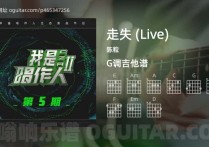 走失吉他谱,陈粒歌曲,G调指弹简谱,3张教学六线谱【Live版】