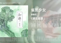 雀斑少女吉他谱,谢春花歌曲,C调高清图,5张六线原版简谱