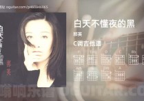 白天不懂夜的黑吉他谱,那英歌曲,C调高清图,4张六线原版简谱