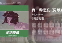 有一种悲伤吉他谱,马也_Crabbit歌曲,G调指弹简谱,3张教学六线谱【男版】