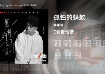 孤独的蚂蚁吉他谱,潘粤明歌曲,C调高清图,4张六线原版简谱