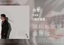 今年吉他谱,沙宝亮歌曲,C调高清图,5张六线原版简谱