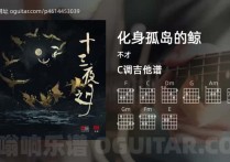 化身孤岛的鲸吉他谱,不才歌曲,C调高清图,6张六线原版简谱