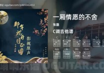 一厢情愿的不舍吉他谱,张磊歌曲,C调高清图,4张六线原版简谱