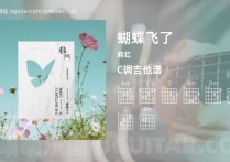 蝴蝶飞了吉他谱,韩红歌曲,C调高清图,4张六线原版简谱